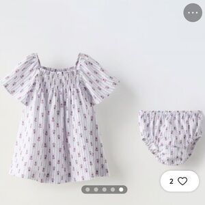 NWOT Zara floral print baby dress set